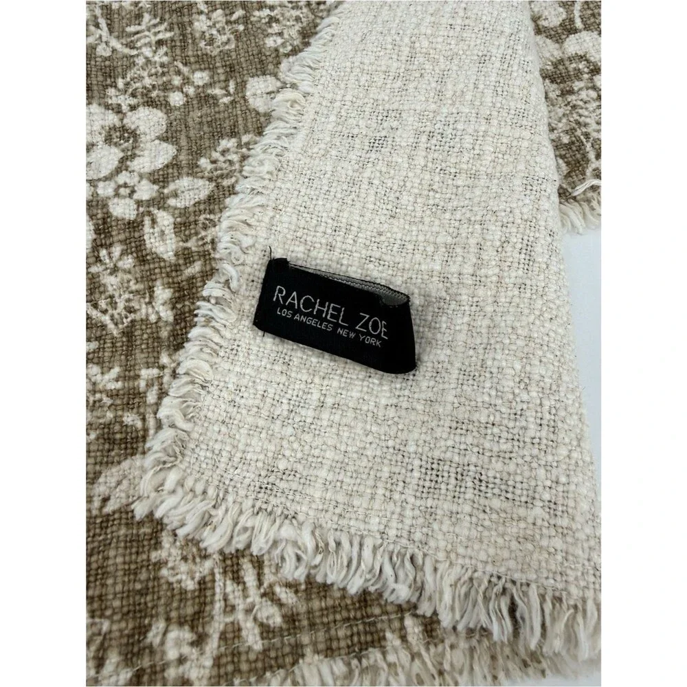 Rachel Zoe Floral Print Fringe Placemat Set of 4 | Taupe Multi